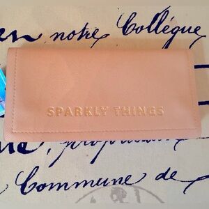 Sparkly Things Travel Jewelry Roll Case Super Cute Black and White Lining NWT